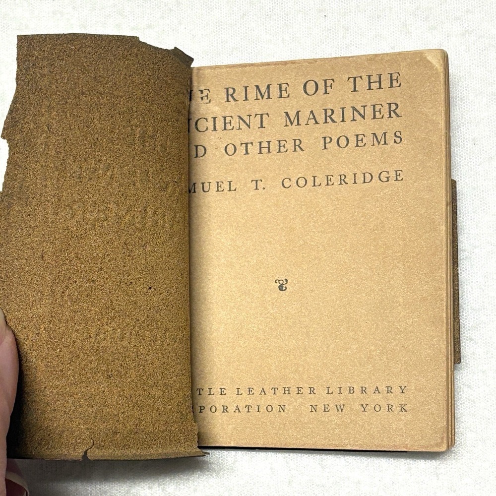 Antique Mini Little Leather Library Books Wilde Happy Prince Coleridge Mariner - Picture 8 of 10